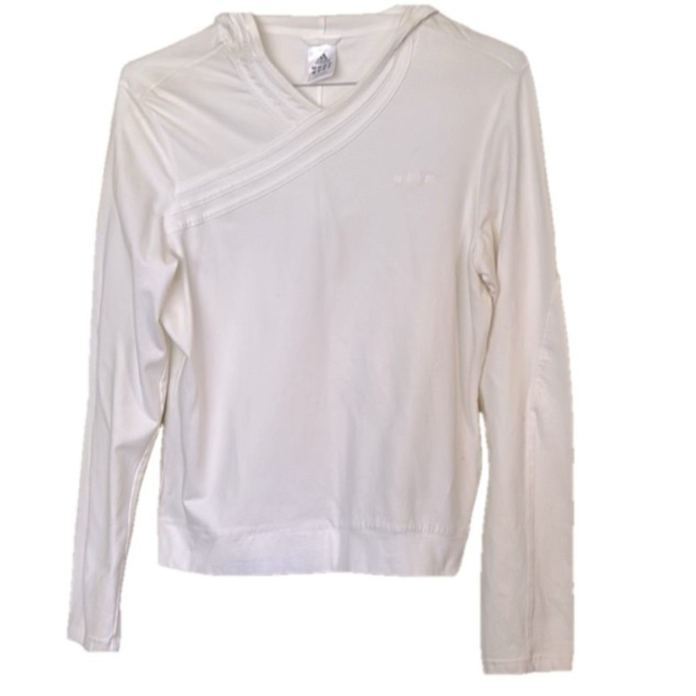 Adidas Cream White Long Sleeve Hoodie Womens Size Large No Tag FIFA FUTBOL
